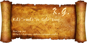 Kármán Gábor névjegykártya