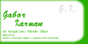gabor karman business card